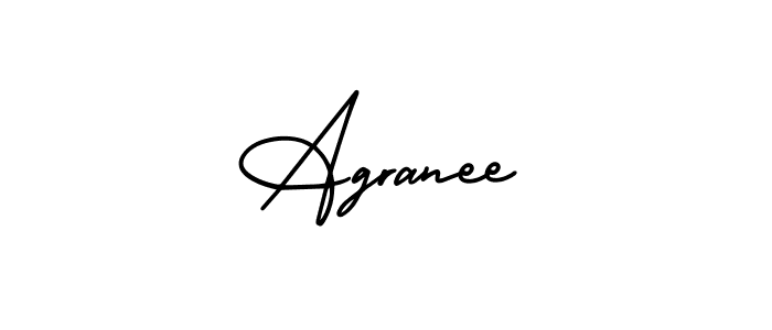 You should practise on your own different ways (AmerikaSignatureDemo-Regular) to write your name (Agranee) in signature. don't let someone else do it for you. Agranee signature style 3 images and pictures png