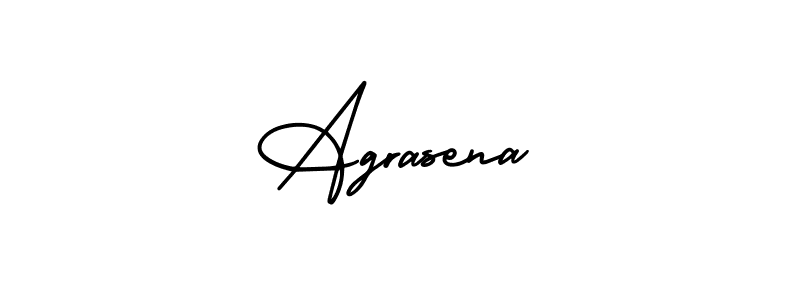 You should practise on your own different ways (AmerikaSignatureDemo-Regular) to write your name (Agrasena) in signature. don't let someone else do it for you. Agrasena signature style 3 images and pictures png