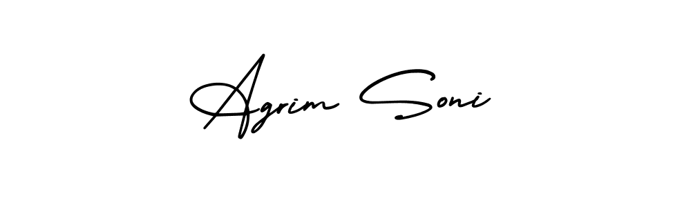 How to make Agrim Soni signature? AmerikaSignatureDemo-Regular is a professional autograph style. Create handwritten signature for Agrim Soni name. Agrim Soni signature style 3 images and pictures png