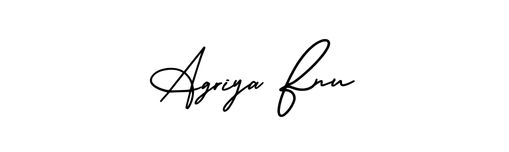 You should practise on your own different ways (AmerikaSignatureDemo-Regular) to write your name (Agriya Fnu) in signature. don't let someone else do it for you. Agriya Fnu signature style 3 images and pictures png