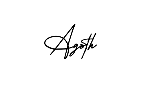 How to make Agsth name signature. Use AmerikaSignatureDemo-Regular style for creating short signs online. This is the latest handwritten sign. Agsth signature style 3 images and pictures png