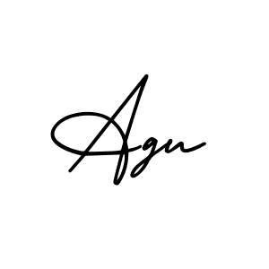 Design your own signature with our free online signature maker. With this signature software, you can create a handwritten (AmerikaSignatureDemo-Regular) signature for name Agu. Agu signature style 3 images and pictures png