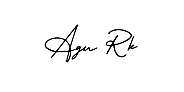 Agu Rk stylish signature style. Best Handwritten Sign (AmerikaSignatureDemo-Regular) for my name. Handwritten Signature Collection Ideas for my name Agu Rk. Agu Rk signature style 3 images and pictures png