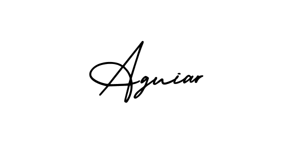 It looks lik you need a new signature style for name Aguiar. Design unique handwritten (AmerikaSignatureDemo-Regular) signature with our free signature maker in just a few clicks. Aguiar signature style 3 images and pictures png