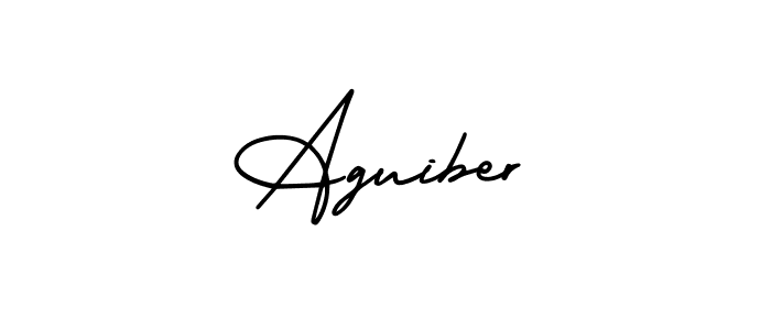 How to make Aguiber name signature. Use AmerikaSignatureDemo-Regular style for creating short signs online. This is the latest handwritten sign. Aguiber signature style 3 images and pictures png