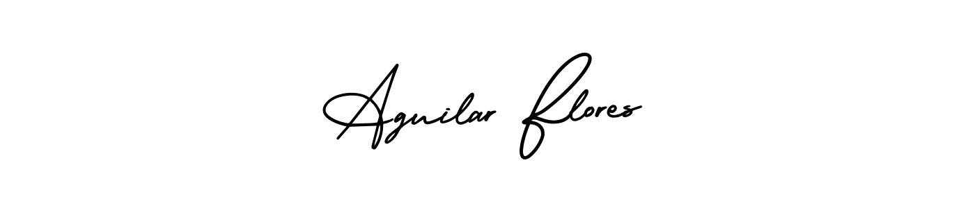 How to make Aguilar Flores name signature. Use AmerikaSignatureDemo-Regular style for creating short signs online. This is the latest handwritten sign. Aguilar Flores signature style 3 images and pictures png