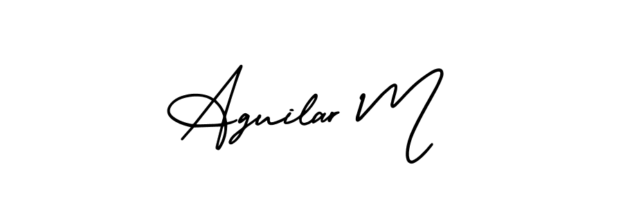 Design your own signature with our free online signature maker. With this signature software, you can create a handwritten (AmerikaSignatureDemo-Regular) signature for name Aguilar M. Aguilar M signature style 3 images and pictures png