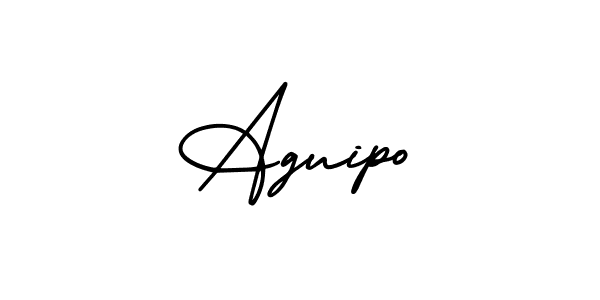 How to make Aguipo name signature. Use AmerikaSignatureDemo-Regular style for creating short signs online. This is the latest handwritten sign. Aguipo signature style 3 images and pictures png