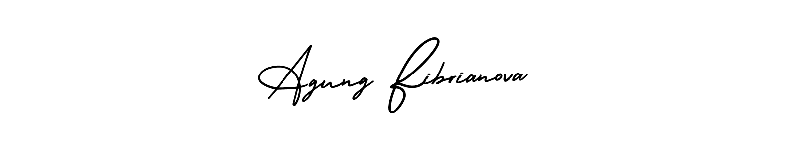 Agung Fibrianova stylish signature style. Best Handwritten Sign (AmerikaSignatureDemo-Regular) for my name. Handwritten Signature Collection Ideas for my name Agung Fibrianova. Agung Fibrianova signature style 3 images and pictures png