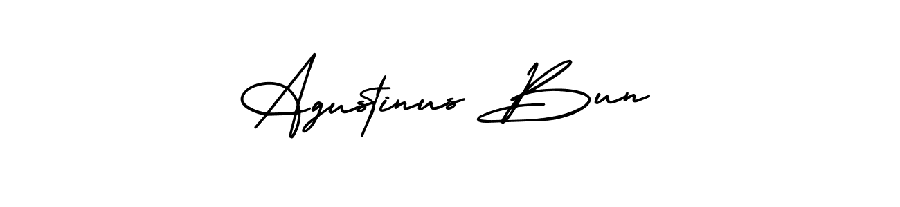 You can use this online signature creator to create a handwritten signature for the name Agustinus Bun. This is the best online autograph maker. Agustinus Bun signature style 3 images and pictures png