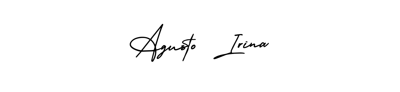 Use a signature maker to create a handwritten signature online. With this signature software, you can design (AmerikaSignatureDemo-Regular) your own signature for name Agusto  Irina. Agusto  Irina signature style 3 images and pictures png