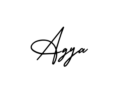 How to make Agya signature? AmerikaSignatureDemo-Regular is a professional autograph style. Create handwritten signature for Agya name. Agya signature style 3 images and pictures png