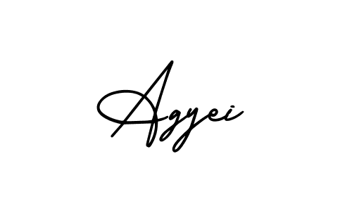 How to make Agyei name signature. Use AmerikaSignatureDemo-Regular style for creating short signs online. This is the latest handwritten sign. Agyei signature style 3 images and pictures png