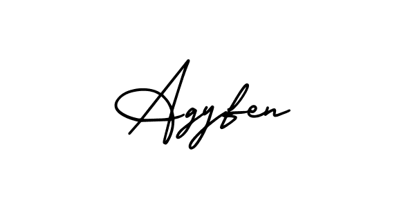 It looks lik you need a new signature style for name Agyfen. Design unique handwritten (AmerikaSignatureDemo-Regular) signature with our free signature maker in just a few clicks. Agyfen signature style 3 images and pictures png