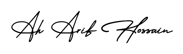 Use a signature maker to create a handwritten signature online. With this signature software, you can design (AmerikaSignatureDemo-Regular) your own signature for name Ah Arif Hossain. Ah Arif Hossain signature style 3 images and pictures png