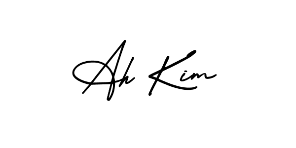 Make a beautiful signature design for name Ah Kim. With this signature (AmerikaSignatureDemo-Regular) style, you can create a handwritten signature for free. Ah Kim signature style 3 images and pictures png