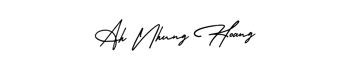 Also we have Ah Nhung Hoang name is the best signature style. Create professional handwritten signature collection using AmerikaSignatureDemo-Regular autograph style. Ah Nhung Hoang signature style 3 images and pictures png
