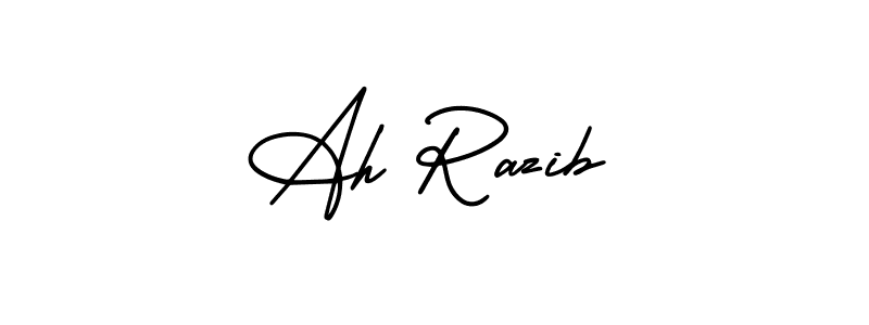 You should practise on your own different ways (AmerikaSignatureDemo-Regular) to write your name (Ah Razib) in signature. don't let someone else do it for you. Ah Razib signature style 3 images and pictures png
