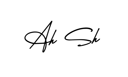 How to make Ah Sh name signature. Use AmerikaSignatureDemo-Regular style for creating short signs online. This is the latest handwritten sign. Ah Sh signature style 3 images and pictures png