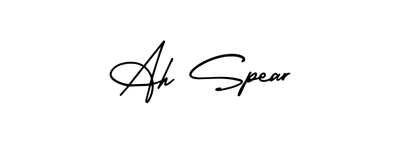 The best way (AmerikaSignatureDemo-Regular) to make a short signature is to pick only two or three words in your name. The name Ah Spear include a total of six letters. For converting this name. Ah Spear signature style 3 images and pictures png