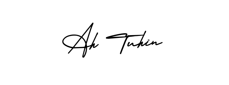 Ah Tuhin stylish signature style. Best Handwritten Sign (AmerikaSignatureDemo-Regular) for my name. Handwritten Signature Collection Ideas for my name Ah Tuhin. Ah Tuhin signature style 3 images and pictures png