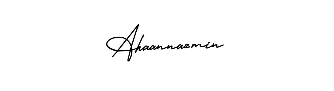 AmerikaSignatureDemo-Regular is a professional signature style that is perfect for those who want to add a touch of class to their signature. It is also a great choice for those who want to make their signature more unique. Get Ahaannazmin name to fancy signature for free. Ahaannazmin signature style 3 images and pictures png