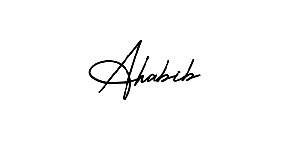 Use a signature maker to create a handwritten signature online. With this signature software, you can design (AmerikaSignatureDemo-Regular) your own signature for name Ahabib. Ahabib signature style 3 images and pictures png