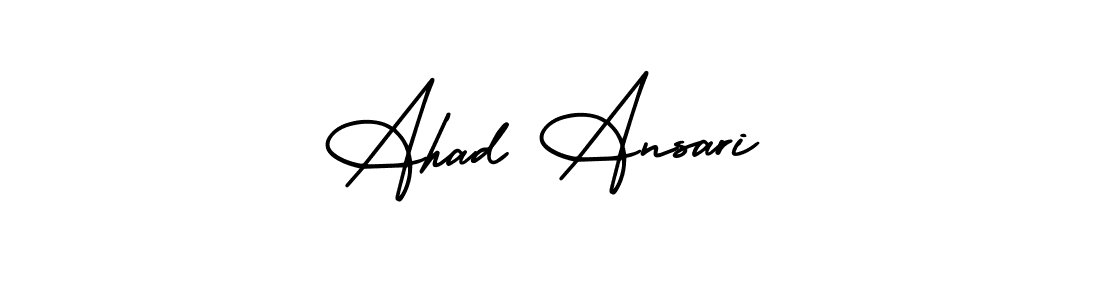 How to make Ahad Ansari name signature. Use AmerikaSignatureDemo-Regular style for creating short signs online. This is the latest handwritten sign. Ahad Ansari signature style 3 images and pictures png