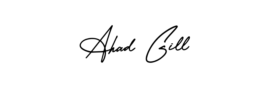 Ahad Gill stylish signature style. Best Handwritten Sign (AmerikaSignatureDemo-Regular) for my name. Handwritten Signature Collection Ideas for my name Ahad Gill. Ahad Gill signature style 3 images and pictures png