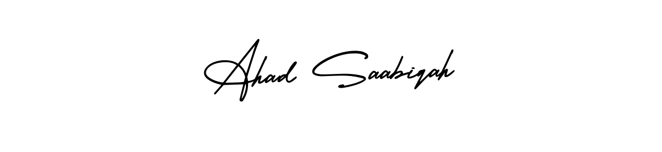 You can use this online signature creator to create a handwritten signature for the name Ahad Saabiqah. This is the best online autograph maker. Ahad Saabiqah signature style 3 images and pictures png