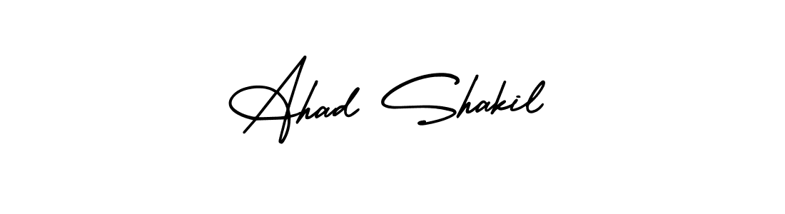 Design your own signature with our free online signature maker. With this signature software, you can create a handwritten (AmerikaSignatureDemo-Regular) signature for name Ahad Shakil. Ahad Shakil signature style 3 images and pictures png