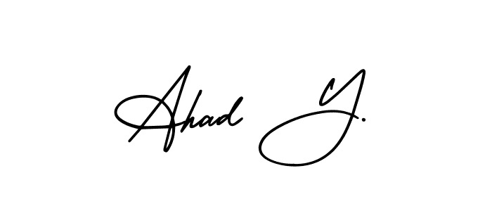 Also You can easily find your signature by using the search form. We will create Ahad Y. name handwritten signature images for you free of cost using AmerikaSignatureDemo-Regular sign style. Ahad Y. signature style 3 images and pictures png