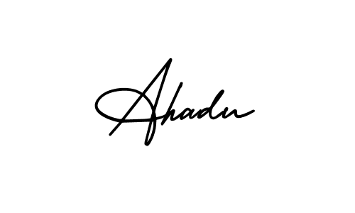 Design your own signature with our free online signature maker. With this signature software, you can create a handwritten (AmerikaSignatureDemo-Regular) signature for name Ahadu. Ahadu signature style 3 images and pictures png