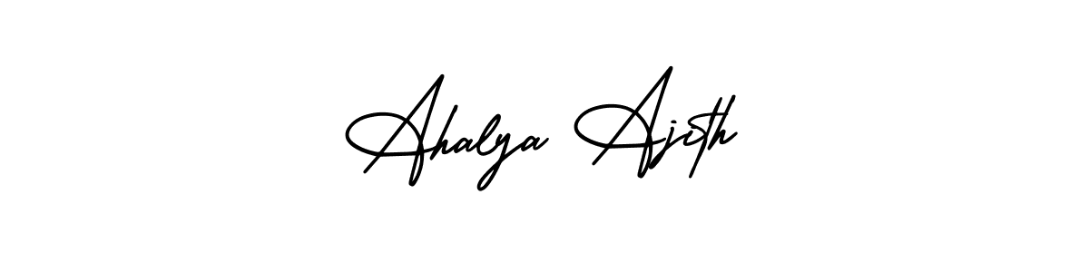 Design your own signature with our free online signature maker. With this signature software, you can create a handwritten (AmerikaSignatureDemo-Regular) signature for name Ahalya Ajith. Ahalya Ajith signature style 3 images and pictures png