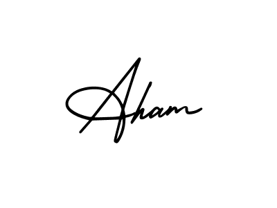 Aham stylish signature style. Best Handwritten Sign (AmerikaSignatureDemo-Regular) for my name. Handwritten Signature Collection Ideas for my name Aham. Aham signature style 3 images and pictures png