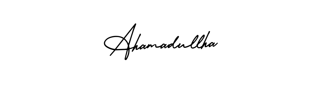 Also You can easily find your signature by using the search form. We will create Ahamadullha name handwritten signature images for you free of cost using AmerikaSignatureDemo-Regular sign style. Ahamadullha signature style 3 images and pictures png