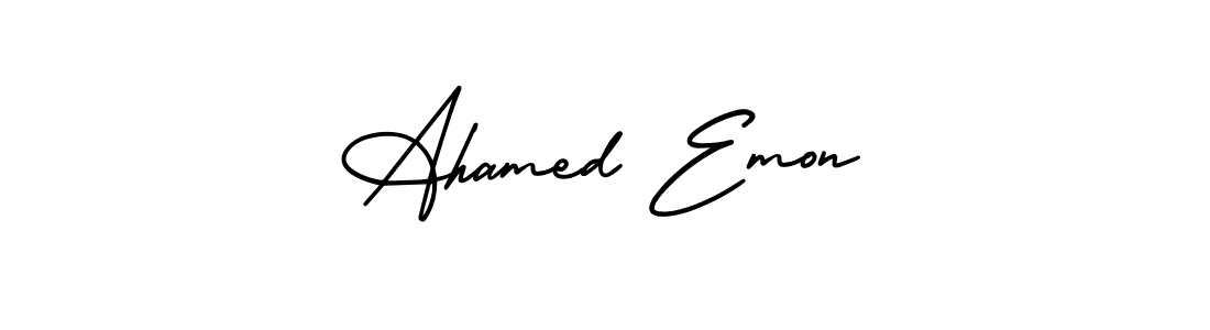 Make a beautiful signature design for name Ahamed Emon. With this signature (AmerikaSignatureDemo-Regular) style, you can create a handwritten signature for free. Ahamed Emon signature style 3 images and pictures png