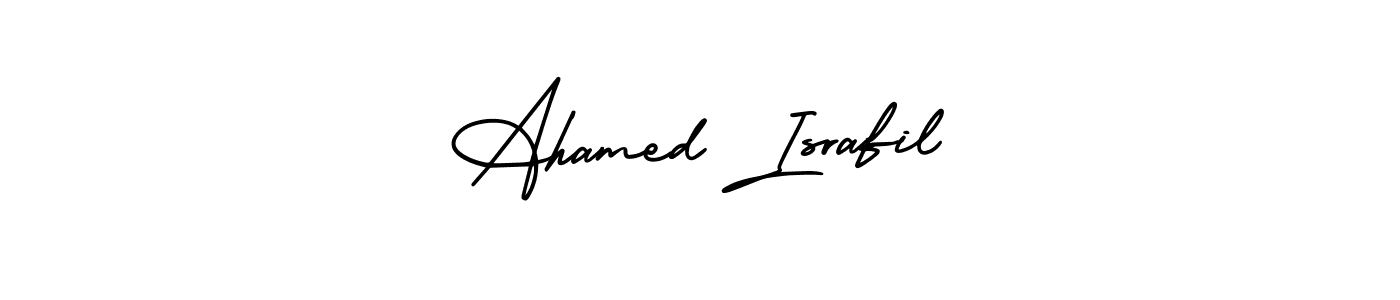 How to Draw Ahamed Israfil signature style? AmerikaSignatureDemo-Regular is a latest design signature styles for name Ahamed Israfil. Ahamed Israfil signature style 3 images and pictures png