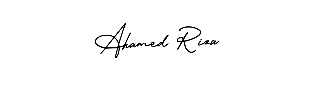How to make Ahamed Riza name signature. Use AmerikaSignatureDemo-Regular style for creating short signs online. This is the latest handwritten sign. Ahamed Riza signature style 3 images and pictures png