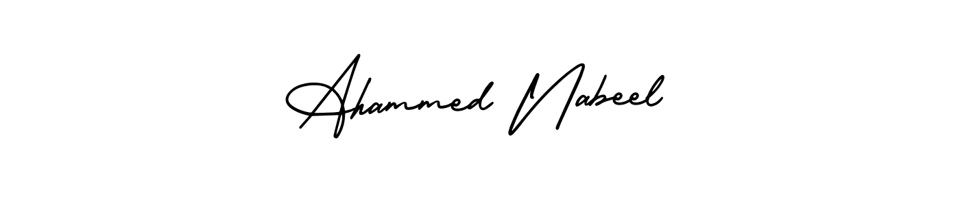 Ahammed Nabeel stylish signature style. Best Handwritten Sign (AmerikaSignatureDemo-Regular) for my name. Handwritten Signature Collection Ideas for my name Ahammed Nabeel. Ahammed Nabeel signature style 3 images and pictures png