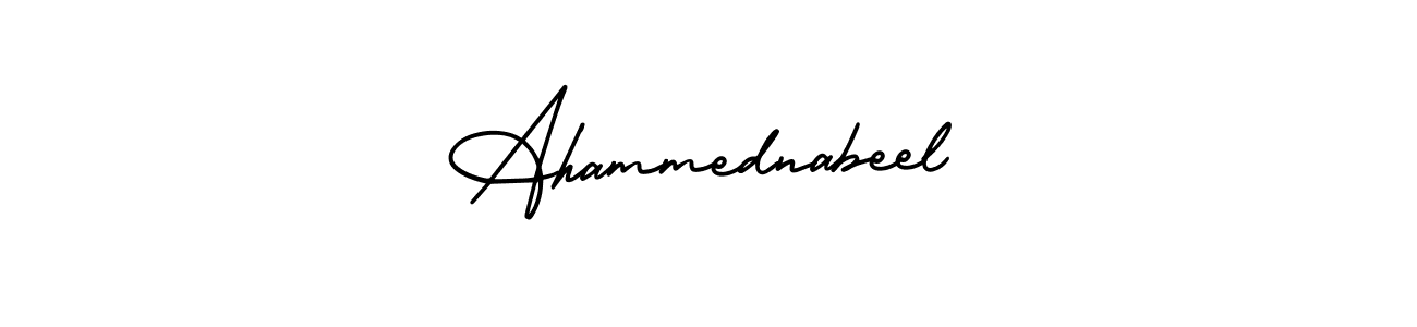 AmerikaSignatureDemo-Regular is a professional signature style that is perfect for those who want to add a touch of class to their signature. It is also a great choice for those who want to make their signature more unique. Get Ahammednabeel name to fancy signature for free. Ahammednabeel signature style 3 images and pictures png