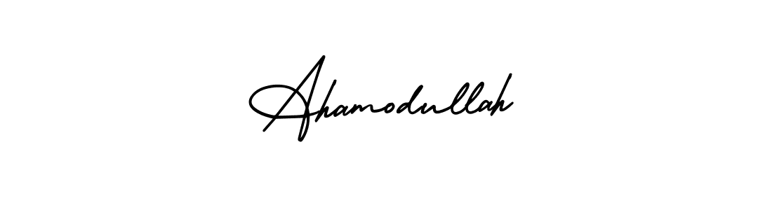 if you are searching for the best signature style for your name Ahamodullah. so please give up your signature search. here we have designed multiple signature styles  using AmerikaSignatureDemo-Regular. Ahamodullah signature style 3 images and pictures png