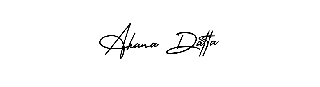 This is the best signature style for the Ahana Datta name. Also you like these signature font (AmerikaSignatureDemo-Regular). Mix name signature. Ahana Datta signature style 3 images and pictures png