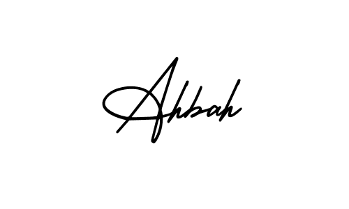 How to make Ahbah name signature. Use AmerikaSignatureDemo-Regular style for creating short signs online. This is the latest handwritten sign. Ahbah signature style 3 images and pictures png