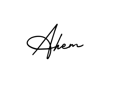 Ahem stylish signature style. Best Handwritten Sign (AmerikaSignatureDemo-Regular) for my name. Handwritten Signature Collection Ideas for my name Ahem. Ahem signature style 3 images and pictures png