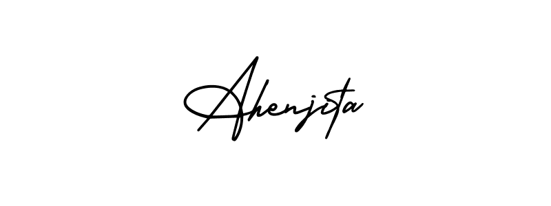 Make a beautiful signature design for name Ahenjita. With this signature (AmerikaSignatureDemo-Regular) style, you can create a handwritten signature for free. Ahenjita signature style 3 images and pictures png