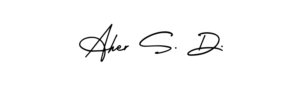 AmerikaSignatureDemo-Regular is a professional signature style that is perfect for those who want to add a touch of class to their signature. It is also a great choice for those who want to make their signature more unique. Get Aher S. D. name to fancy signature for free. Aher S. D. signature style 3 images and pictures png