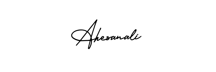 AmerikaSignatureDemo-Regular is a professional signature style that is perfect for those who want to add a touch of class to their signature. It is also a great choice for those who want to make their signature more unique. Get Ahesanali name to fancy signature for free. Ahesanali signature style 3 images and pictures png