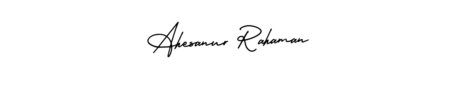 This is the best signature style for the Ahesanur Rahaman name. Also you like these signature font (AmerikaSignatureDemo-Regular). Mix name signature. Ahesanur Rahaman signature style 3 images and pictures png