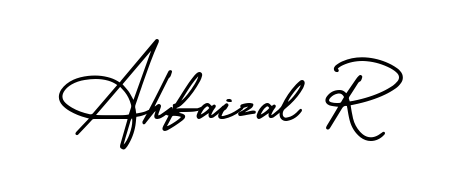 The best way (AmerikaSignatureDemo-Regular) to make a short signature is to pick only two or three words in your name. For converting this name Ahfaizal R. Ahfaizal R signature style 3 images and pictures png